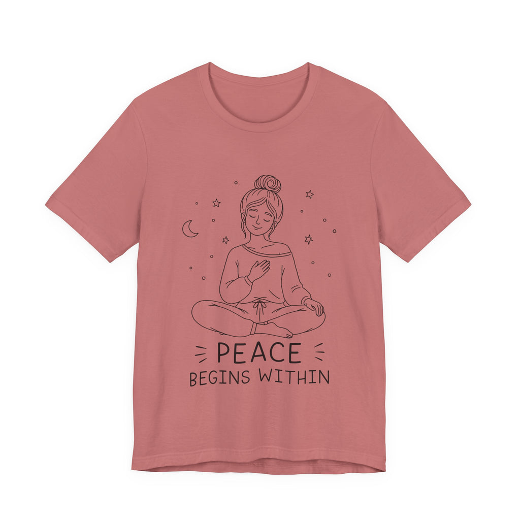 Peace Begins Within T-Shirt | Mindfulness Meditation Graphic Tee