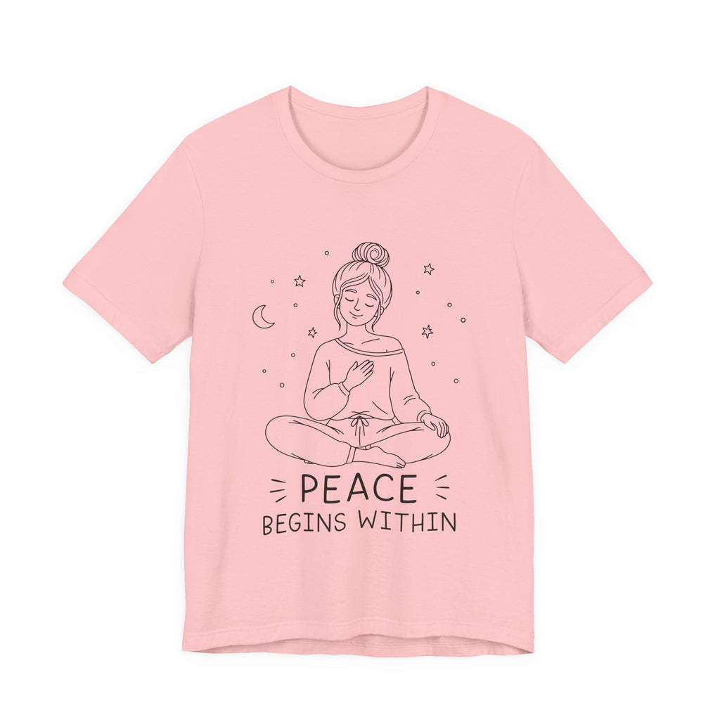 Peace Begins Within T-Shirt | Mindfulness Meditation Graphic Tee