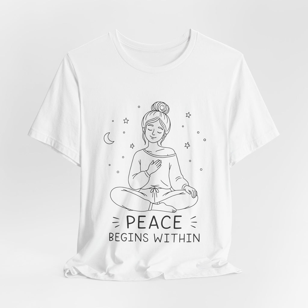 Peace Begins Within T-Shirt | Mindfulness Meditation Graphic Tee