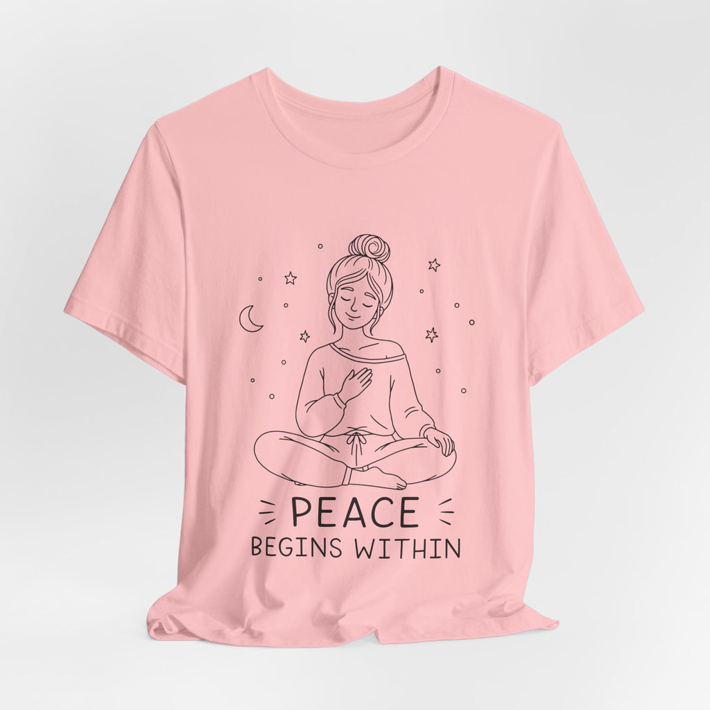 Peace Begins Within T-Shirt | Mindfulness Meditation Graphic Tee