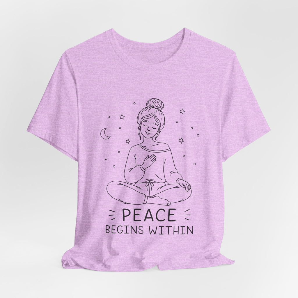 Peace Begins Within T-Shirt | Mindfulness Meditation Graphic Tee