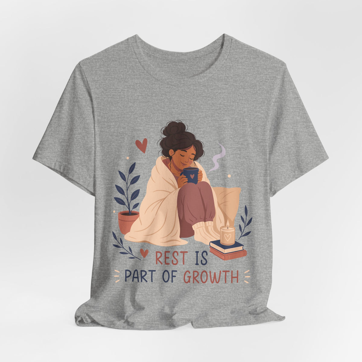 Rest Is Part of Growth T-Shirt | Self Care Inspirational Tee