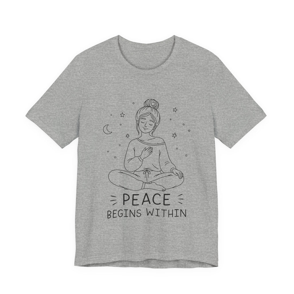 Peace Begins Within T-Shirt | Mindfulness Meditation Graphic Tee