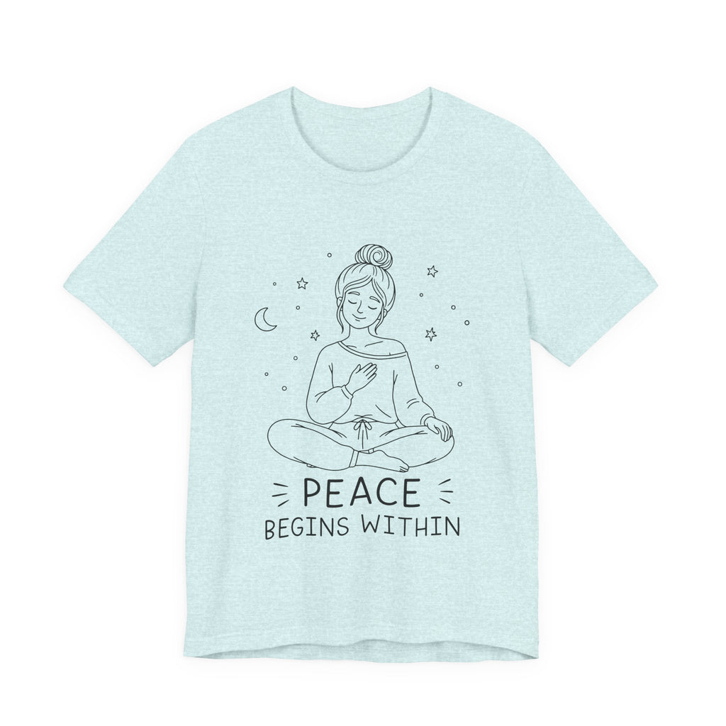 Peace Begins Within T-Shirt | Mindfulness Meditation Graphic Tee