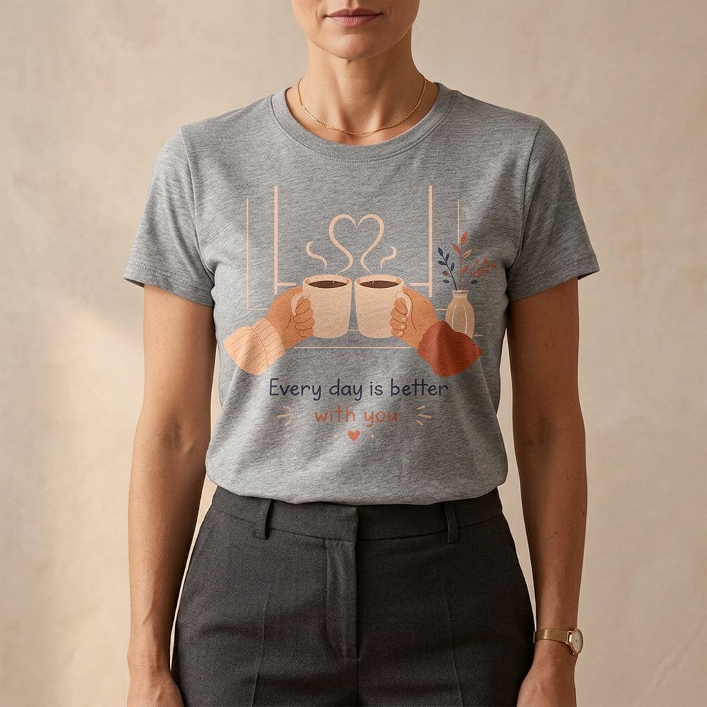 Every Day Is Better With You Romantic Coffee T-Shirt