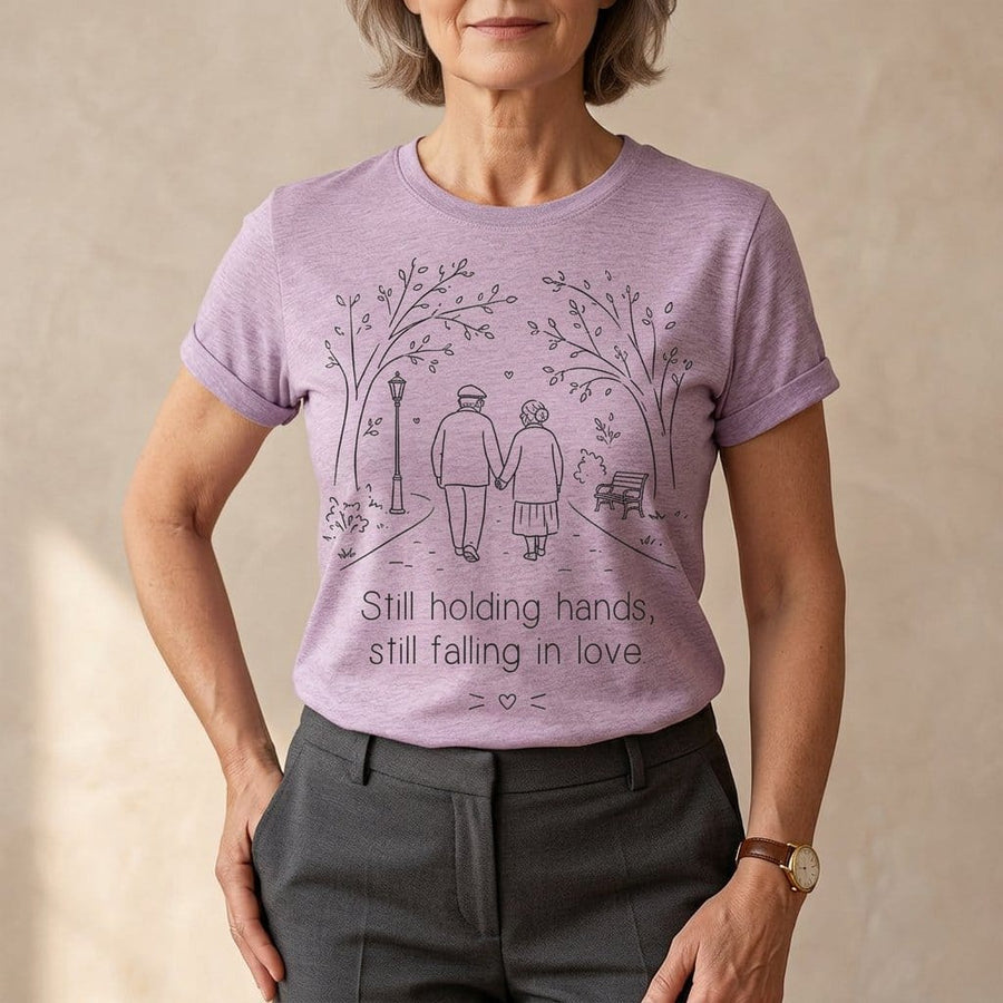 Still Holding Hands Still Falling in Love T-Shirt | Romantic Couple Tee
