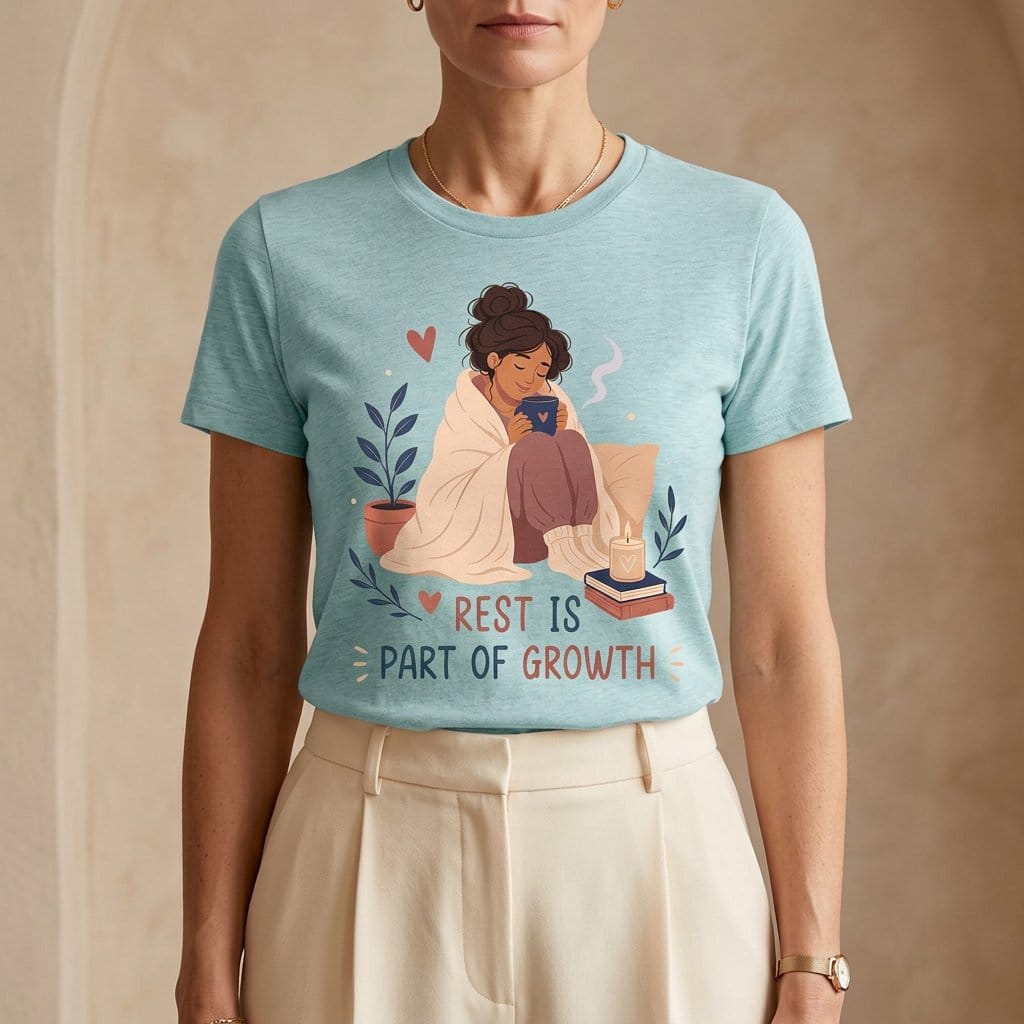 Rest Is Part of Growth T-Shirt | Self Care Inspirational Tee