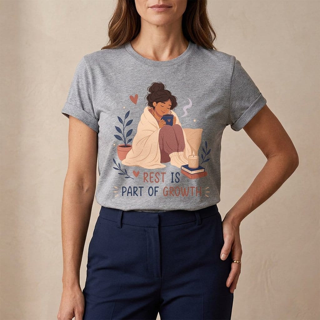 Rest Is Part of Growth T-Shirt | Self Care Inspirational Tee