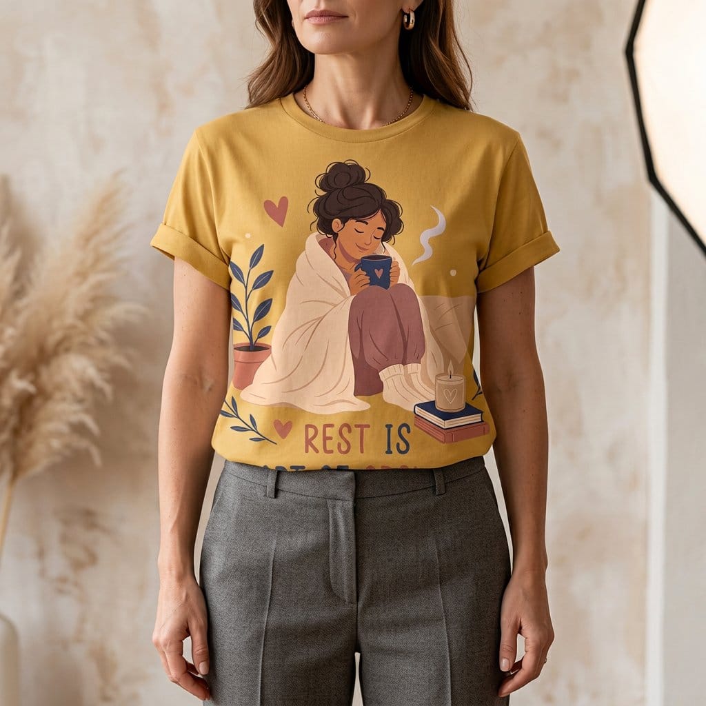 Rest Is Part of Growth T-Shirt | Self Care Inspirational Tee