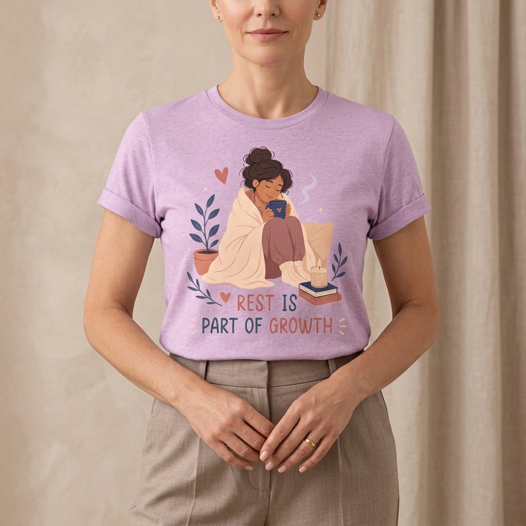 Rest Is Part of Growth T-Shirt | Self Care Inspirational Tee