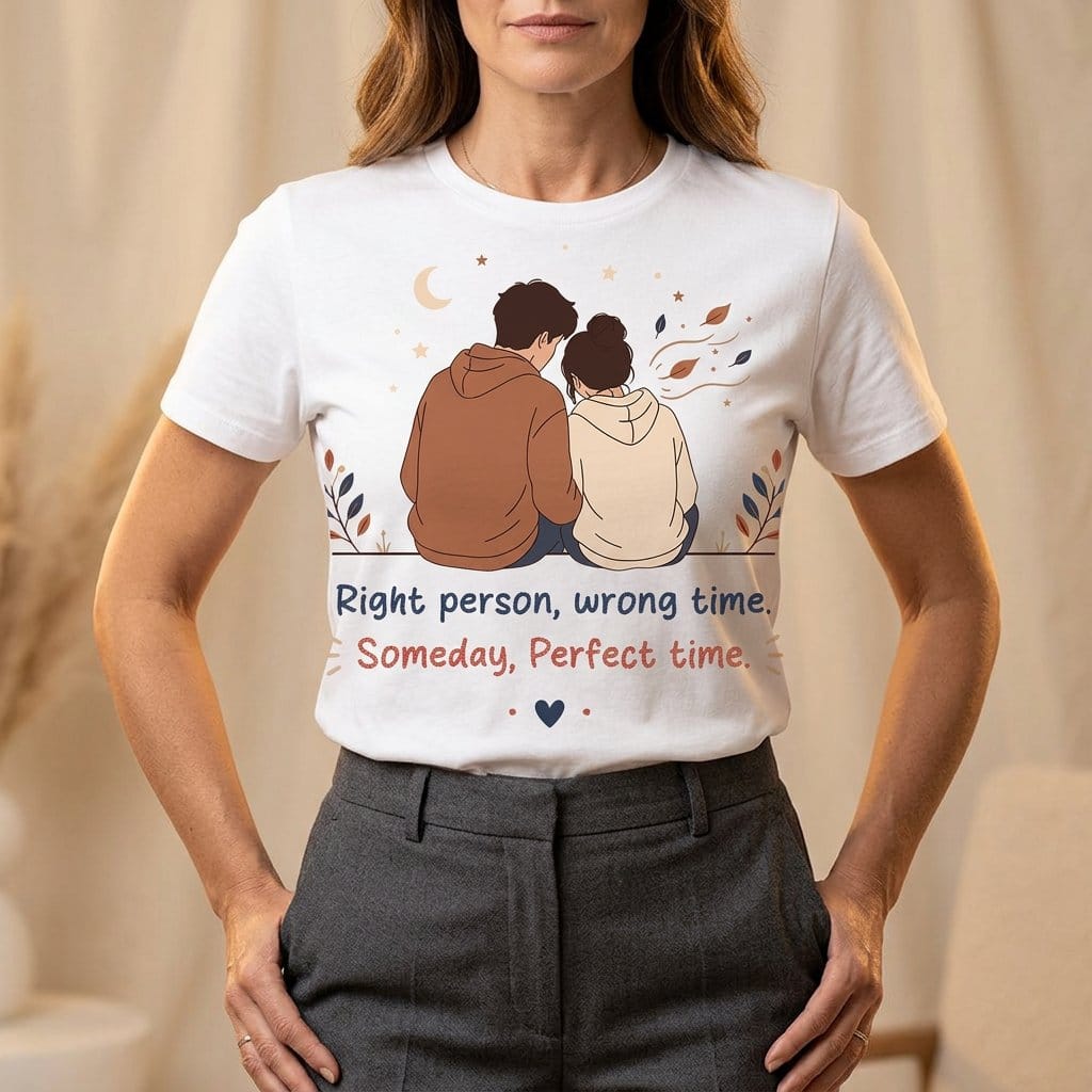 Right Person Wrong Time Someday Perfect Time T-Shirt | Romantic Quote Tee