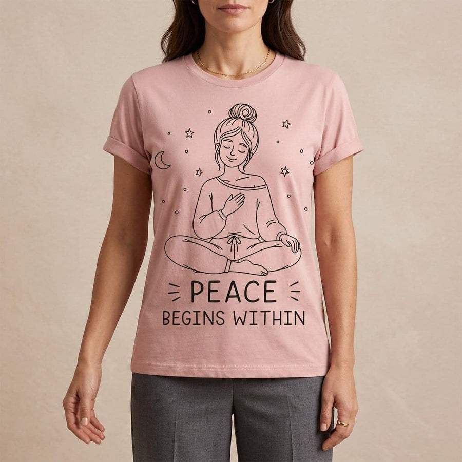 Peace Begins Within T-Shirt | Mindfulness Meditation Graphic Tee